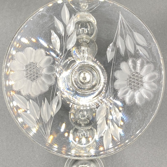 VTG 50s pair cornflower crystal candelabras W. J. Hughes. - Picture 2 of 4